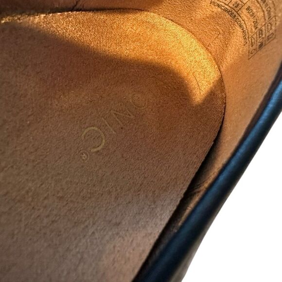 VIONIC ORINDA SQUARE TOE BALLET FLAT BLACK LEATHER SIZE US 8.5 EU 39 - Picture 5 of 7